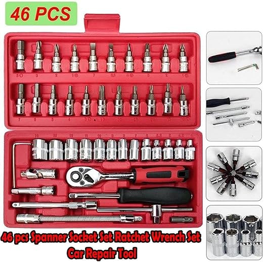 46-Pcs All-in-One Socket & Ratchet Tool Set – Professional Repair Kit